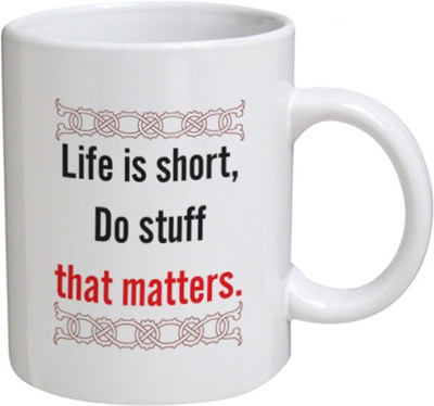 My Bestow Life Is Short - MyBestow White Plain Coffee Ceramic Ceramic Mug(320 ml), Multicolor
My Bestow Life Is Short - MyBestow White Plain Coffee Ceramic Ceramic Mug(320 ml), Multicolor