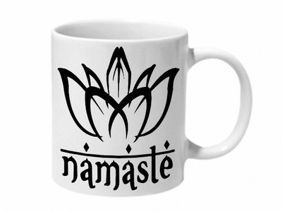 Mooch Wale Namaste Ceramic Mug(325 ml), Multicolor