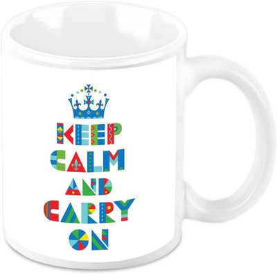 Homesogood Keep Calm And Carry On Ceramic Mug(325 ml)