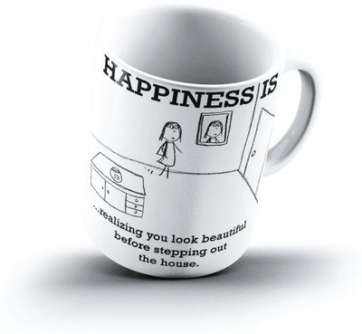 Ucard Happiness Is1195 Bone China, Ceramic, Porcelain Mug(325 ml)