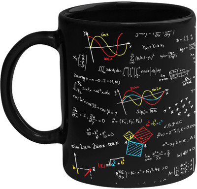 Huppme Math Sums Black 350ML Ceramic Mug(350 ml)