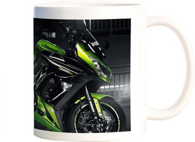 Rangeele Inkers Kawasaki Green Fast Ceramic Mug(300 ml), Multicolor