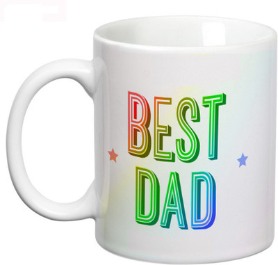 Prithish Best Dad Ceramic Mug(330 ml), Multicolor