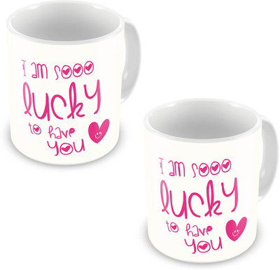 Home India I Am So Lucky To Have You Printed Coffee Pair 543 Ceramic Mug(300 ml, Pack of 2), White
Home India I Am So Lucky To Have You Printed Coffee Pair 543 Ceramic Mug(300 ml, Pack of 2), White