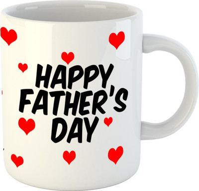 Huppme Hamare Hero Hamare Papa White Ceramic Mug(350 ml)