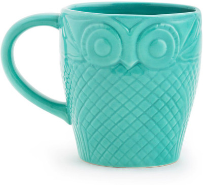 Chumbak Owl Is Well - Green Ceramic Mug(400 ml)