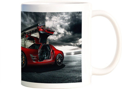 Rangeele Inkers Red Dream car Ceramic Mug(300 ml), Multicolor
