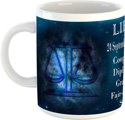 Deeher Gifts Libra Ceramic Mug(330 ml), Multicolor