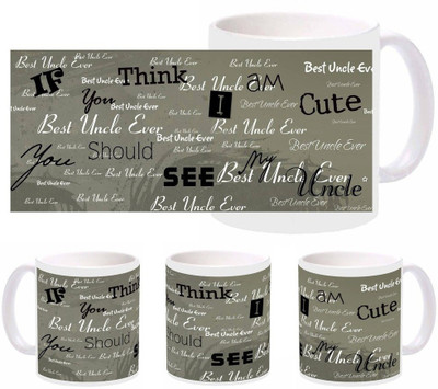 Snapgalaxy Best Uncle Ceramic Mug(320 ml), Multicolor