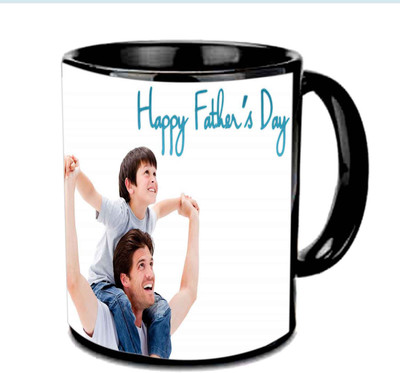 Raj Laxmi Wish You A Happy Fathers Day Multicolor Ceramic Mug(3.5 ml), Black