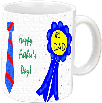 Raj Laxmi Unique Design happy Fathers Day Wishes White Ceramic Mug(350 ml)