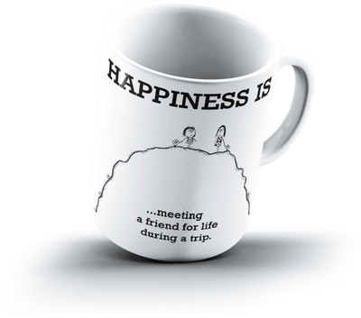 Ucard Happiness Is1758 Bone China, Ceramic, Porcelain Mug(325 ml)
