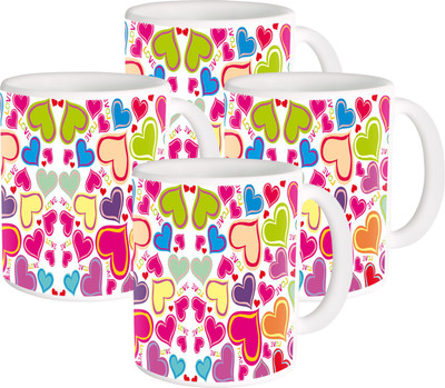 Heyworlds love with heart colorfull design Ceramic Mug(325 ml, Pack of 4), Multicolor
Heyworlds love with heart colorfull design Ceramic Mug(325 ml, Pack of 4), Multicolor