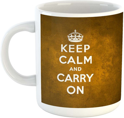 Deeher Gifts Keep calm and carry on -design 1 Ceramic Mug(330 ml), Multicolor