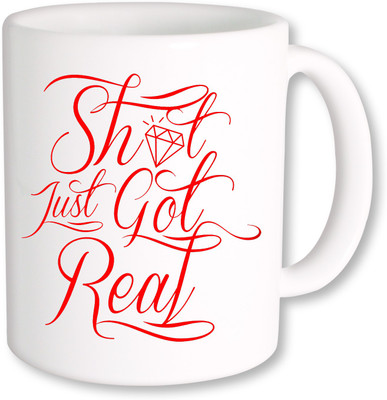 PhotogiftsIndia Shot Got Real Ceramic Mug(325 ml), Multicolor