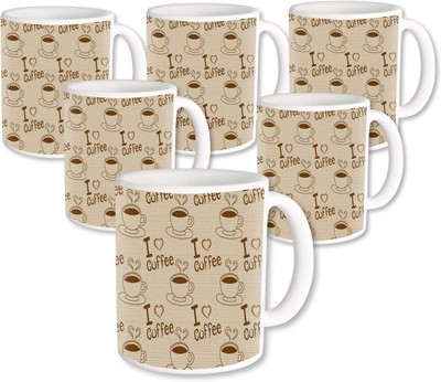 Heyworlds Gifts for i love coffee set of six Ceramic Mug(325 ml, Pack of 6), Multicolor
Heyworlds Gifts for i love coffee set of six Ceramic Mug(325 ml, Pack of 6), Multicolor