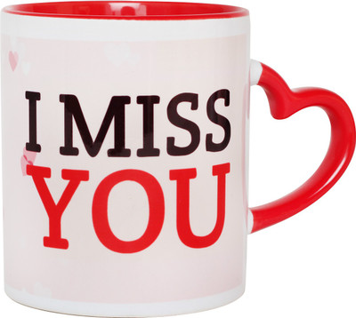 Floweraura I Miss You Ceramic Mug(60 ml), Multicolor