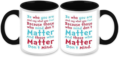 Homesogood Those Who Matter Don't Mind(Set Of 2) Ceramic Mug(325 ml, Pack of 2)