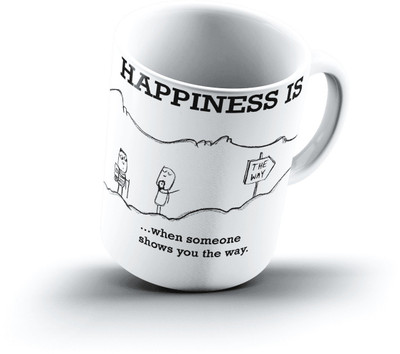 Ucard Happiness Is2386 Bone China, Ceramic, Porcelain Mug(325 ml)