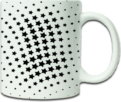 Maison N Mode Org Wh Pattern Coffee Ceramic Mug(330 ml), Multicolor
