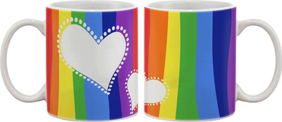 Artifa White Hearts In Colorful Stripes Porcelain, Ceramic Mug(350 ml), Multicolor
Artifa White Hearts In Colorful Stripes Porcelain, Ceramic Mug(350 ml), Multicolor