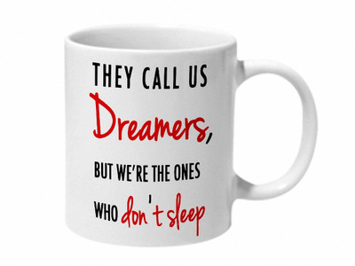 Mooch Wale Dreamers Dont Sleep Ceramic Mug(325 ml), Multicolor
Mooch Wale Dreamers Dont Sleep Ceramic Mug(325 ml), Multicolor
