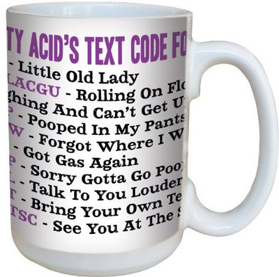 Tree-Free Greetings Greetings lm43749 Hilarious Aunty Acid Texting for Seniors by The Backland Studio Ceramic, 15-Ounce Ceramic Mug(60 ml), Multicolor
Tree-Free Greetings Greetings lm43749 Hilarious Aunty Acid Texting for Seniors by The Backland Studio Ceramic, 15-Ounce Ceramic Mug(60 ml), Multicolor