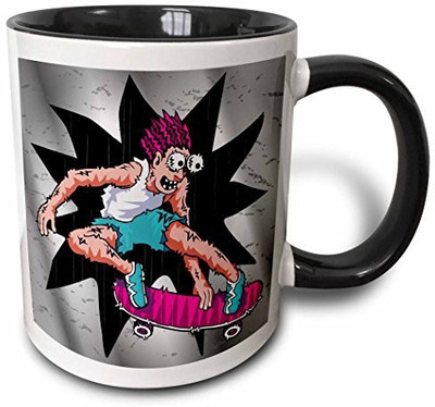 3dRose mug_111070_4 Freakin' Skater on His Board, Distressed Graghics and Bizarre Background Two Tone Black, 11 oz, Black/White Ceramic Mug(60 ml), Multicolor
3dRose mug_111070_4 Freakin' Skater on His Board, Distressed Graghics and Bizarre Background Two Tone Black, 11 oz, Black/White Ceramic Mug(60 ml), Multicolor