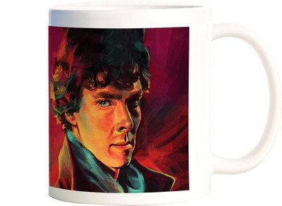 Rangeele Inkers Sherlock Holmes Painting Art Ceramic Mug(300 ml), Multicolor