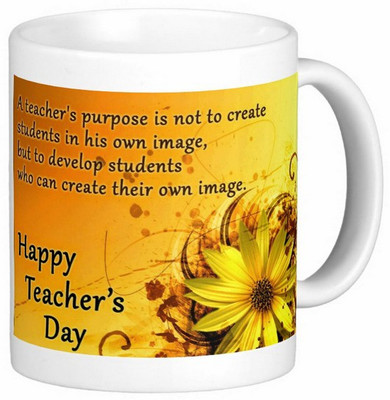 Exoctic Silver Happy Teacher's Day 004 Ceramic Mug(300 ml), Multicolor
