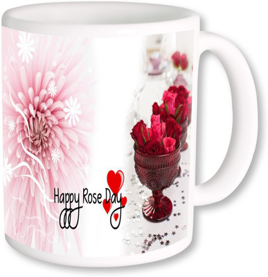 PhotogiftsIndia Happy Rose Day Ceramic Mug(325 ml)