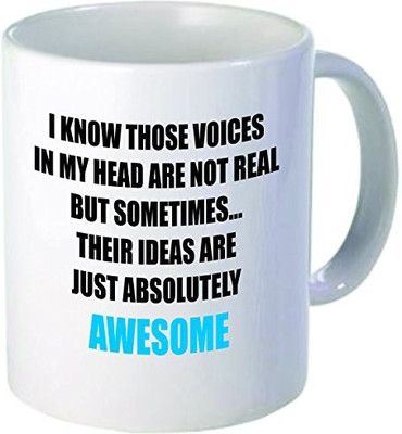 Rikki Knight Knight I Heard Those Voices in My head Are Not Real Funny Quotes Design Ceramic Coffee Cups, 11 oz, White Ceramic Mug(60 ml), Multicolor
Rikki Knight Knight I Heard Those Voices in My head Are Not Real Funny Quotes Design Ceramic Coffee Cups, 11 oz, White Ceramic Mug(60 ml), Multicolor