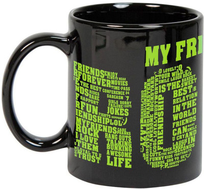 Prithish My Friends ROCK Black Ceramic Mug(330 ml)