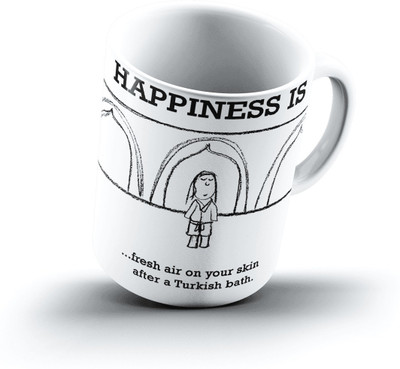 Ucard Happiness Is2219 Bone China, Ceramic, Porcelain Mug(325 ml)