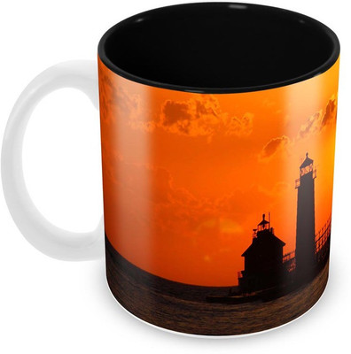 Tuelip Beautiful Printed Light house In Sunset inside Black for Tea And Coffee Ceramic Mug(350 ml), Multicolor
Tuelip Beautiful Printed Light house In Sunset inside Black for Tea And Coffee Ceramic Mug(350 ml), Multicolor