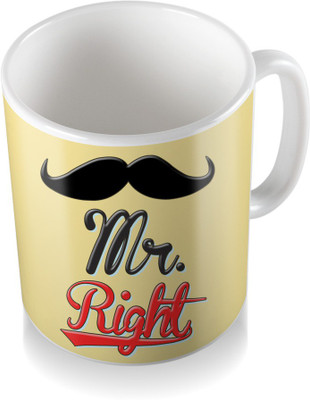 SKY TRENDS Mr. Right With Diffrent Black Mustaches Best Gifts For Bithday And Anniversary Coffee Ceramic Mug(300 ml), White
SKY TRENDS Mr. Right With Diffrent Black Mustaches Best Gifts For Bithday And Anniversary Coffee Ceramic Mug(300 ml), White