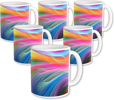 Heyworlds Gifts for Gradient Design set of six 02 Ceramic Mug(325 ml, Pack of 6), Multicolor
Heyworlds Gifts for Gradient Design set of six 02 Ceramic Mug(325 ml, Pack of 6), Multicolor