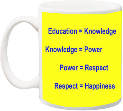 ME&YOU Education knowledge Power Respect Happiness printed Ceramic Mug(325 ml), Multicolor
ME&YOU Education knowledge Power Respect Happiness printed Ceramic Mug(325 ml), Multicolor