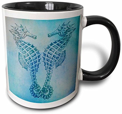 3dRose Aqua Seahorses-Beach Theme Vintage Art Two Tone Black, 11 oz, Black/White Ceramic Mug(60 ml), Multicolor
3dRose Aqua Seahorses-Beach Theme Vintage Art Two Tone Black, 11 oz, Black/White Ceramic Mug(60 ml), Multicolor