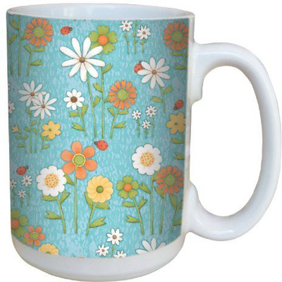 Tree-Free Greetings Greetings 79241 Daisies and Ladybugs by Debbie Mumm on Blue Ceramic with Full-Sized Handle, 15-Ounce Ceramic Mug(60 ml), Multicolor
Tree-Free Greetings Greetings 79241 Daisies and Ladybugs by Debbie Mumm on Blue Ceramic with Full-Sized Handle, 15-Ounce Ceramic Mug(60 ml), Multicolor