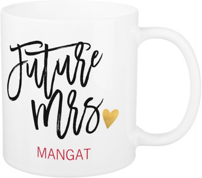 Exoctic Silver Future Mrs.Mangat Ceramic Mug(325 ml), Black;red