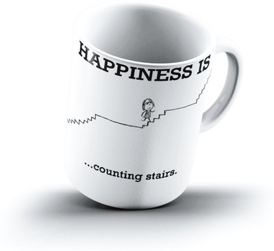 Ucard Happiness Is2334 Bone China, Ceramic, Porcelain Mug(325 ml)