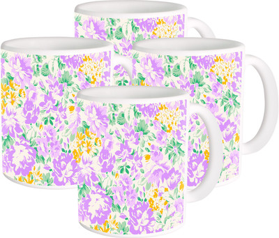 Heyworlds flower design 11 Ceramic Mug(325 ml, Pack of 4), Multicolor
Heyworlds flower design 11 Ceramic Mug(325 ml, Pack of 4), Multicolor