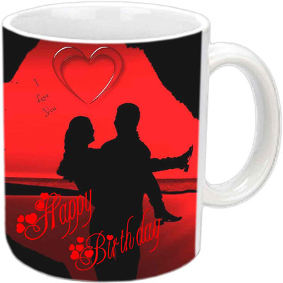 Raj Laxmi romantic couple lovers b'day white mug Ceramic Mug(350 ml)
