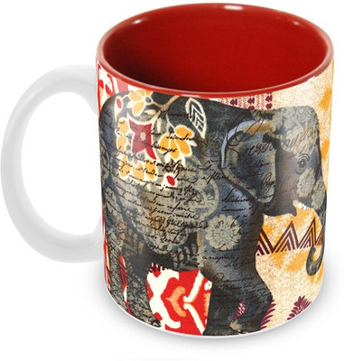 Tuelip Beautiful Vintage Pop Art Elephant Printed Inner Red For Tea And Coffee Ceramic Mug(350 ml), Multicolor
Tuelip Beautiful Vintage Pop Art Elephant Printed Inner Red For Tea And Coffee Ceramic Mug(350 ml), Multicolor