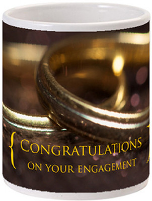 Allthingscustomized Engagement Present Ceramic Mug, Multicolor