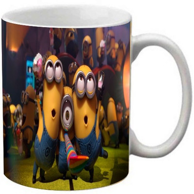 Maison N Mode Cartton Yellow Coffee Ceramic Mug(330 ml), Multicolor