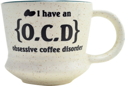 EK DO DHAI Ocd Ceramic Mug(380 ml), Multicolor