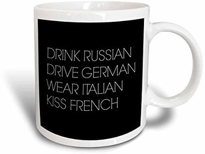 3dRose Drink Russian Drive German Wear Italian Kiss French Ceramic, 15 oz, White Ceramic Mug(60 ml), Multicolor
3dRose Drink Russian Drive German Wear Italian Kiss French Ceramic, 15 oz, White Ceramic Mug(60 ml), Multicolor