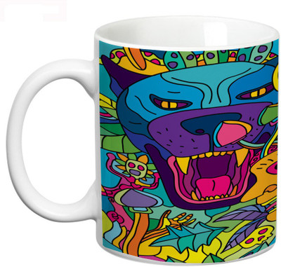 Prithish Pscyhedelic Designs 1 Ceramic Mug(330 ml), Multicolor